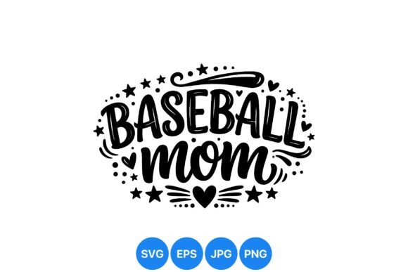Baseball Mom Typography Art: Graphics & Illustrations