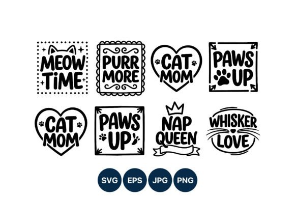 Cat Lettering Set: Bold Graphics & Illustrations