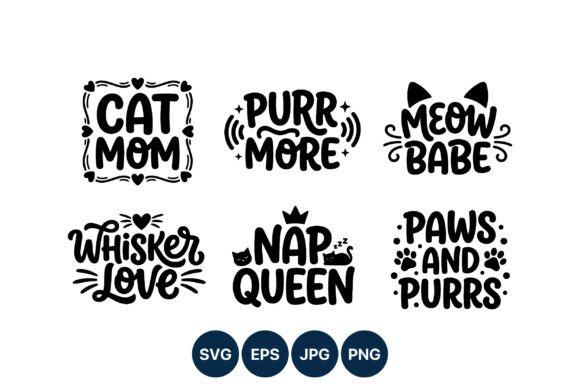 Cat Mom Lettering: Playful Graphics & Illustrations