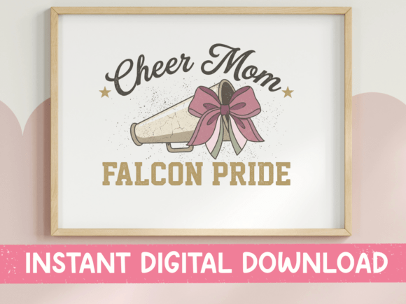 Cheer Mom Falcon Pride: Dusty Rose Graphics for T-Shirt Designs