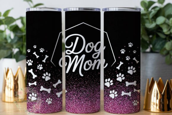 Dog Mom Glitter Graphics: Polished Tumbler Wraps