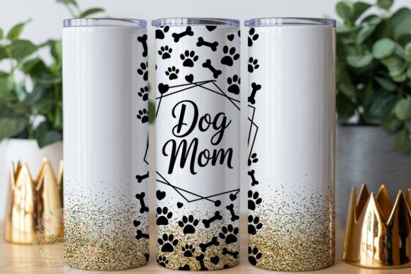 Dog Mom Gold Glitter Tumbler Wrap Graphics Review