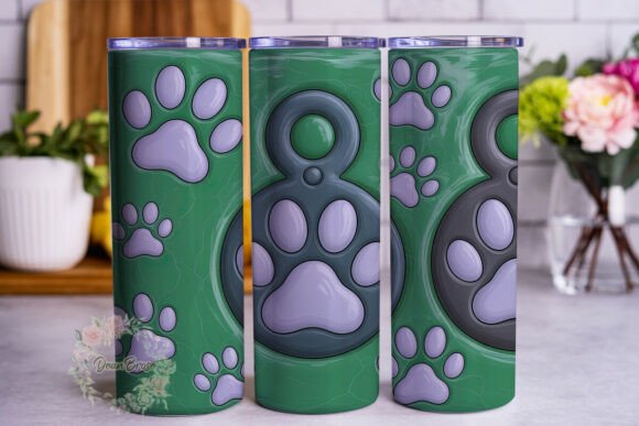 Glossy Green Paw Print FUR Mom Tumbler Graphics Review