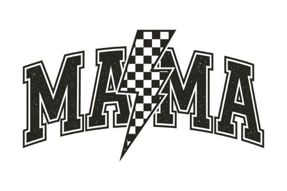 Mama Lightning Checkered Typography: Graphics for T-Shirt Designs