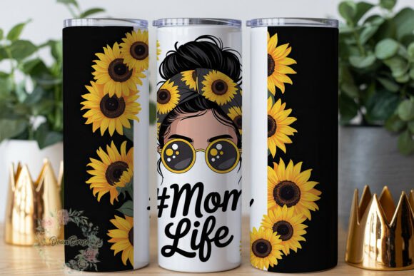 Messy Bun Sunflower Mom Life Tumbler Graphics Review