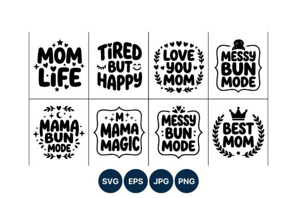 Mom Life Hand Lettering Graphics for Brand Illustrations