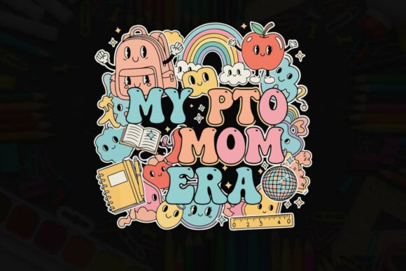 My PTO Mom Era Tee: Retro Graphics for T-Shirt Designs
