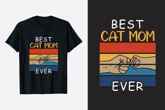 Retro Cat Mom Graphics for T-Shirt Designs
