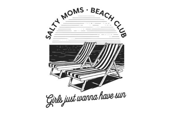 Salty Moms Beach Club: Vintage Graphics for T-Shirts