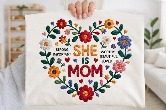 She is Mom PNG: A Designer's Take on Mother's Day Embroidery